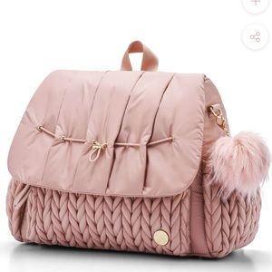 Happ Levy Diaper Bag PLUS accessories/Color: Dusty Rose With Gold Metal Hardware